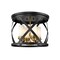 Z-Lite Malcalester 4 Light Flush Mount, Matte Black, Olde Brass & White 481F16-MB-OBR - alternate 7